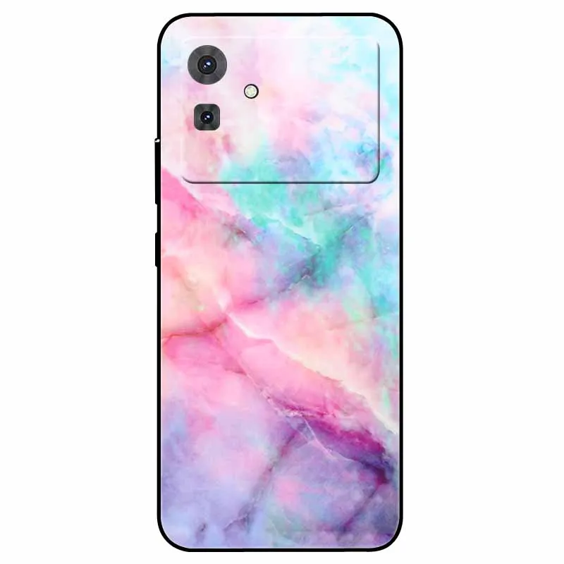 Floral Marble Silicone TPU Soft Phone Case with Cool Print Design
