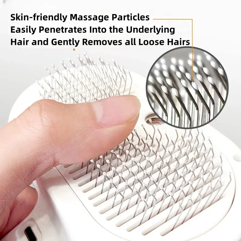 Spray Cat Brush for Shedding Hair Steamy Water Brush for Cats and Dogs Pet Hair Removal Comb with Water Tank and Release Button 5