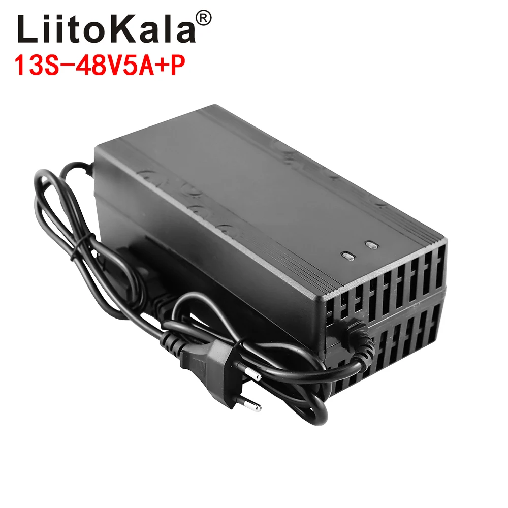 

Зарядное устройство LiitoKala 13S для литий-ионных аккумуляторов, 48 В, 5 А, 5,5*2,1 мм, универсальный адаптер питания переменного тока и постоянного тока, 54,6 в, 5 А