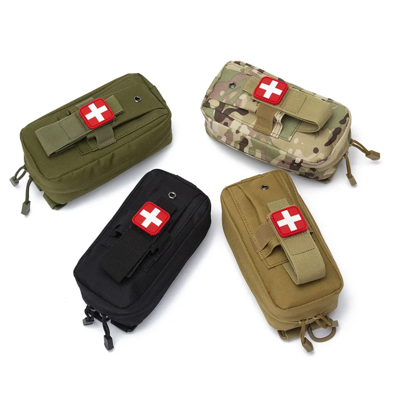 Tactical MOLLE Medical Pouch, Rip-Away EMT First Aid Pouch IFAK Trauma Kit Everyday Carry Survival Bag Include Cross Patch