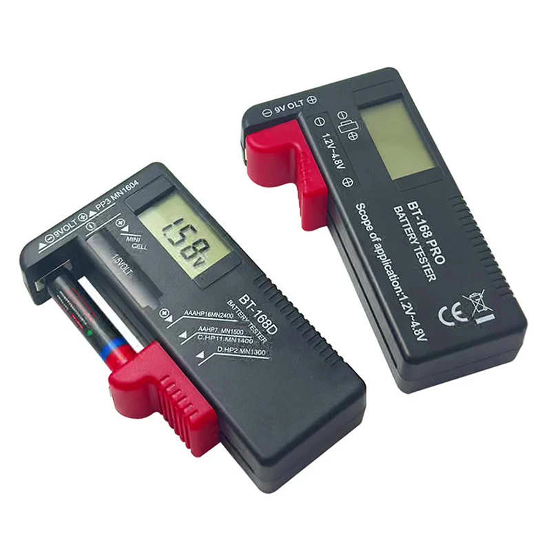 BT-168D 배터리 테스터 범용 디지털 LCD 테스터 AA AAA CD 9V 1.5V 버튼 셀 전압 배터리 전압 테스터