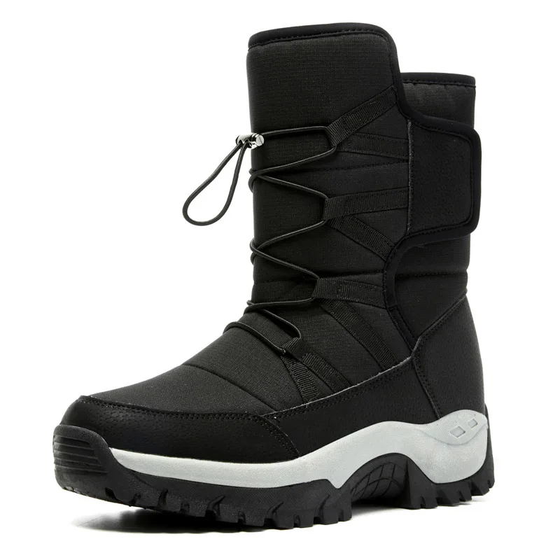 Snow Boots Men Waterproof Mens Winter Boots With Fur Winter Shoes Nonslip Men Platform Thick Plush Warm Botas