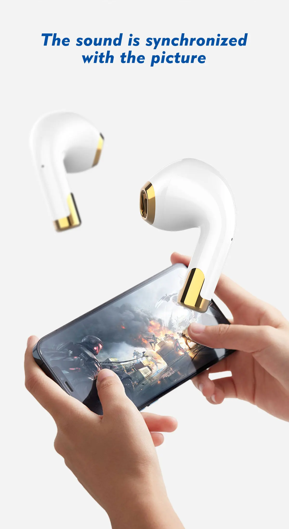 Transparent In Ear Wireless Bluetooth Headsets BT5.3 Deep Bass Earphones ENC Call Noise Canceling Headphones Stereo Earbuds