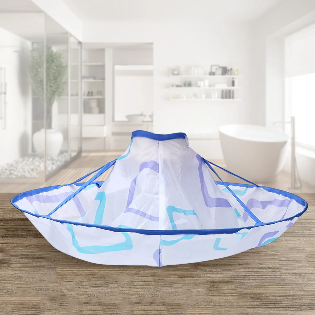 Folding Hairdressing Apron No Stick Umbrella Hair Catch Antistatic Umbrella Barber Cape Washable for Salon Barber Home Use