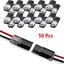 Universal Dual - Wire LED Locking Plug Connectors - Set of 20 to 100 - Line Connector (50Pcs)