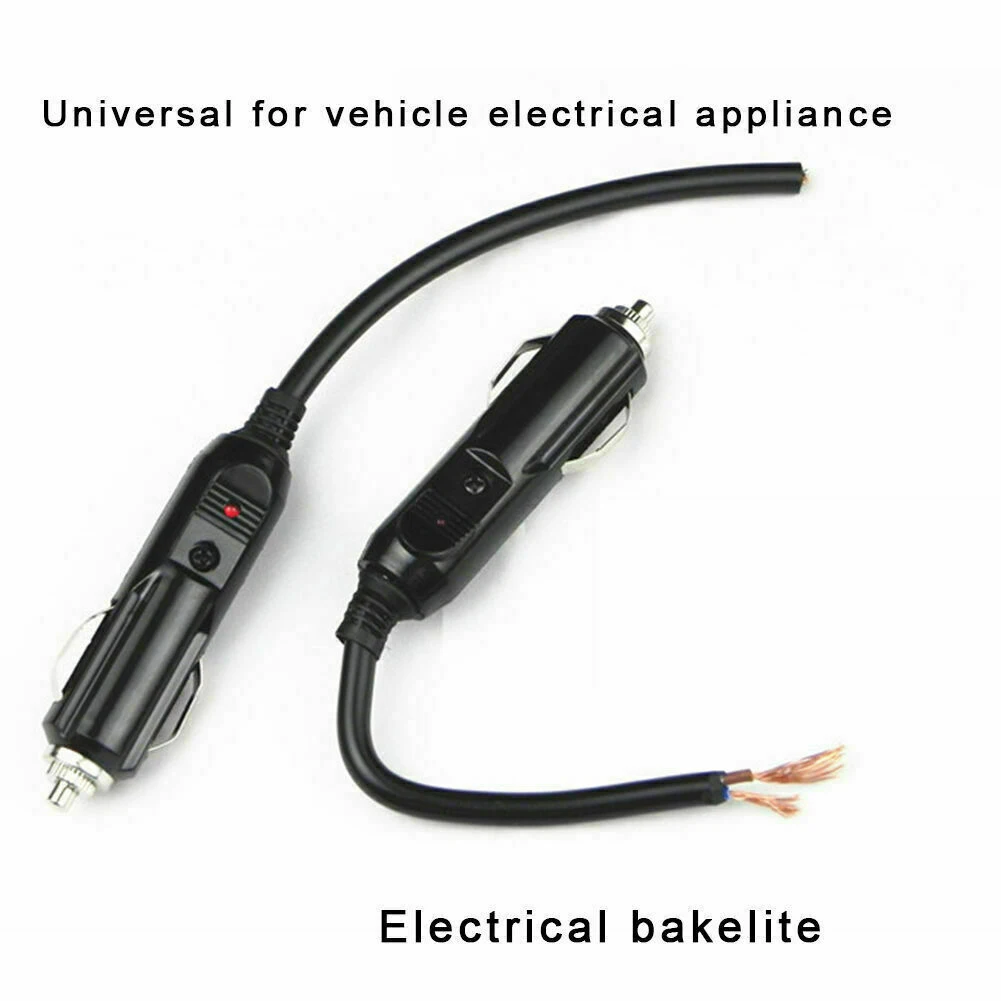 

Power Plug Car Cigaret Lighter For DC 12 V Devices Plastic Socket 1.5 M 12 V Black Fuse LED Plug Male Connector