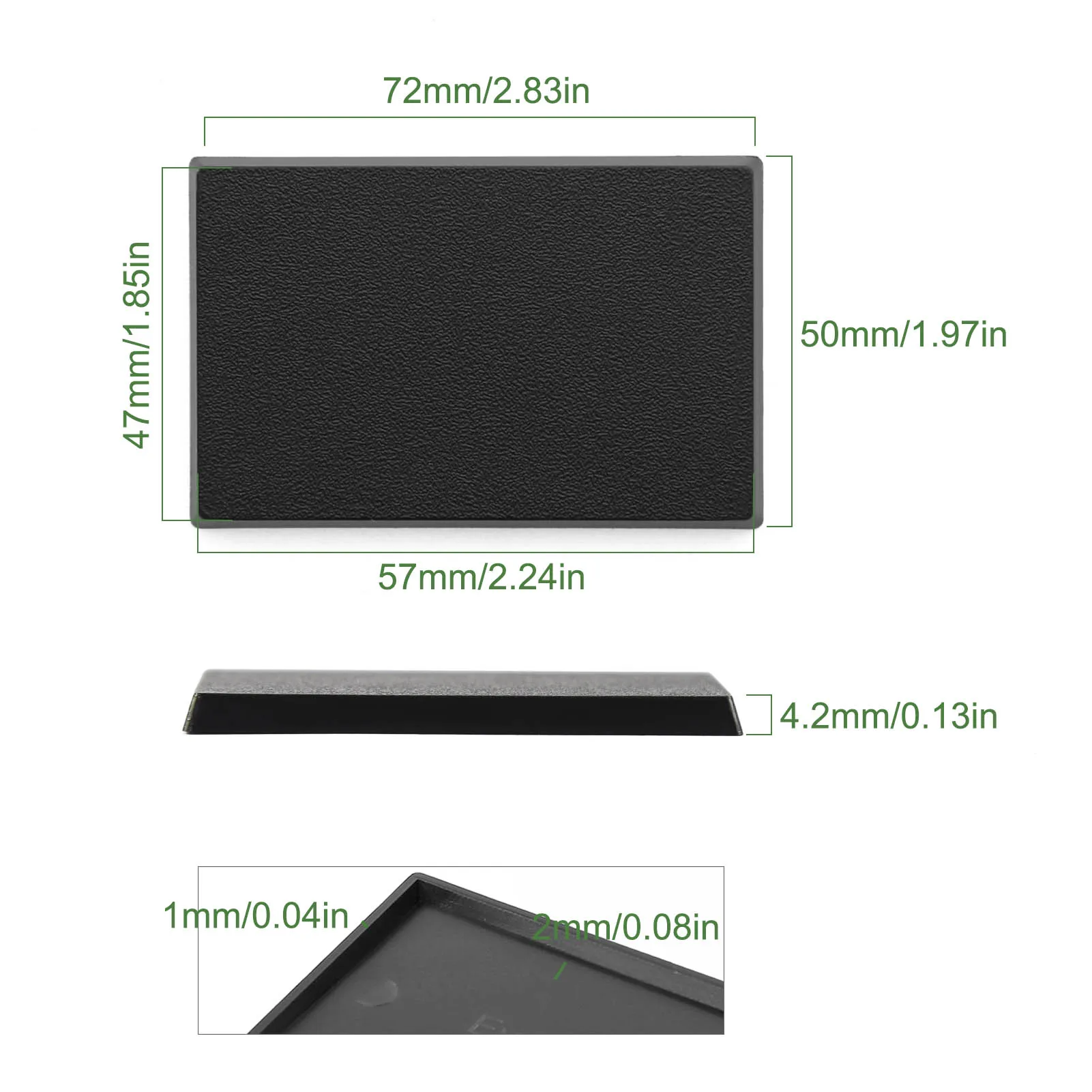 Enhanced Rectangle Bases Black for Wargames and Military Dioramas