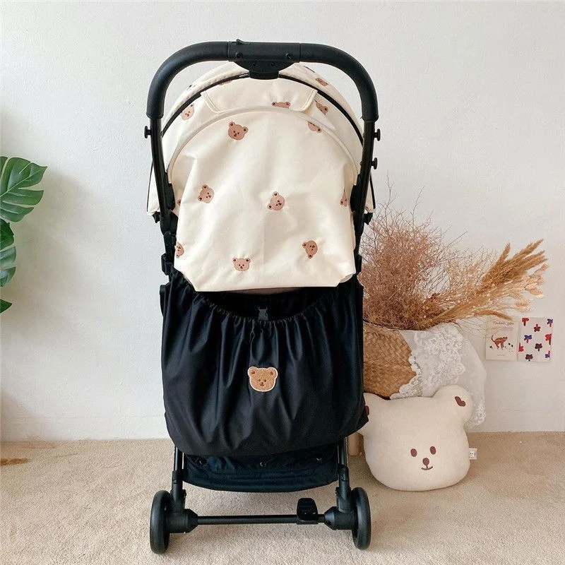 Borsa da appendere per passeggino, leggera e pieghevole, per riporre pannolini, salviette e biberon, accessorio essenziale per il passeggino - immagine 4