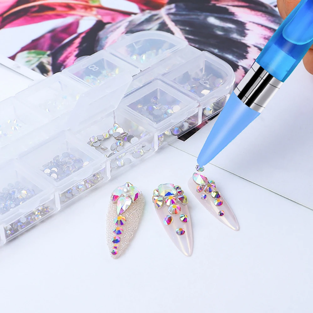 ANGNYA Dual-ended Silicone Head Nail Art Dotting Pencil Crystal Rhinestone Picker Applicator Nail Supplies Accessories and Tools 6