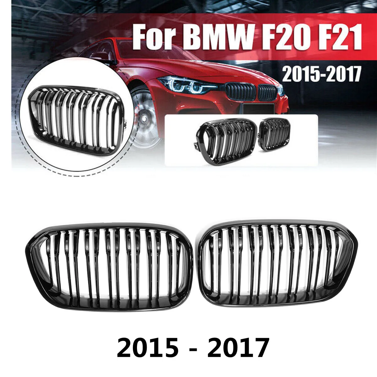 

Сменная решетка с двойной пластиной для BMW 1 серии F20 F21 LCI 120i 2015 2016 2017, решетки для переднего бампера автомобиля, решетки для почек, гоночный гриль