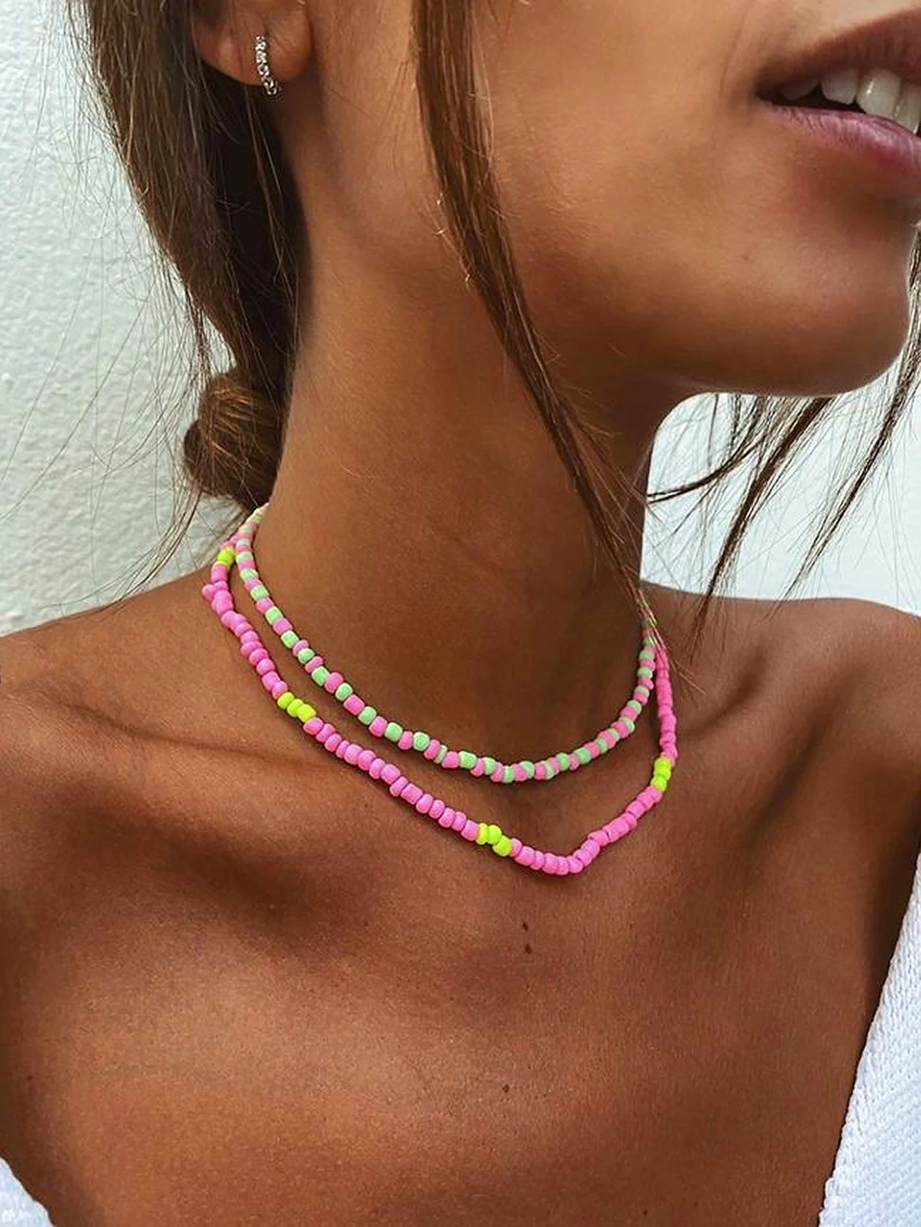 Handmade Necklace Women Fashion Double Layer
