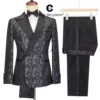 Cenne Des Graoom 2024 New Double-breasted Tuxedo Suits for Men Floral Paisley Jacquard Blazers Pants Wedding Party Wear Prom ﻿ 3