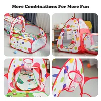 3 in 1 Portable Children's Tent Toys Camping Tent Kids Ball Pool  for Children Play House Crawling Tunnel Outdoor Pop-up Tents 2