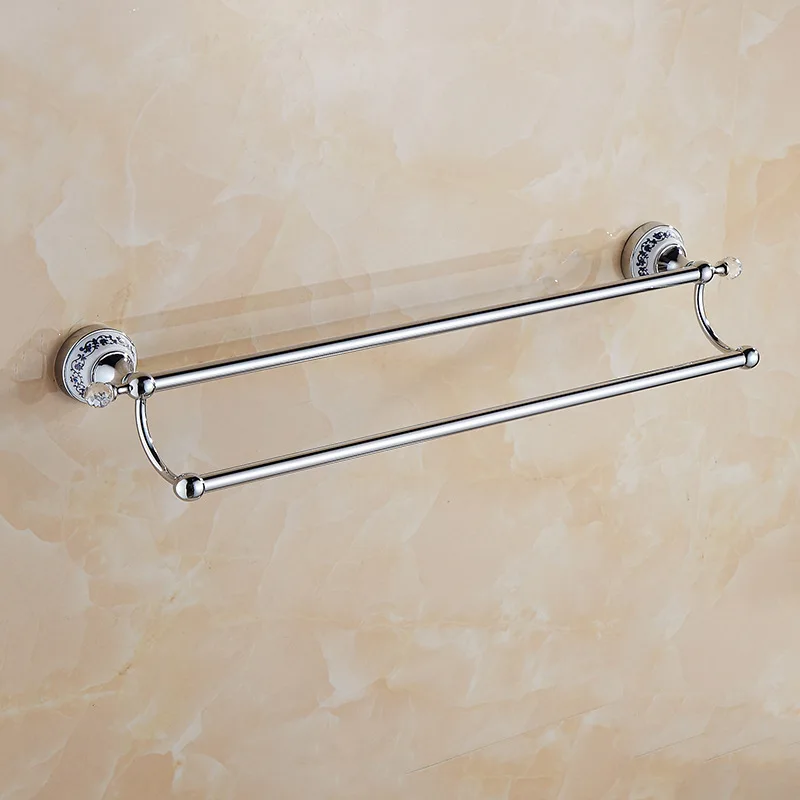 European Stainless Steel Bathroom Pendant Towel Rack Bathroom Set Wall Rack Towel No Punching