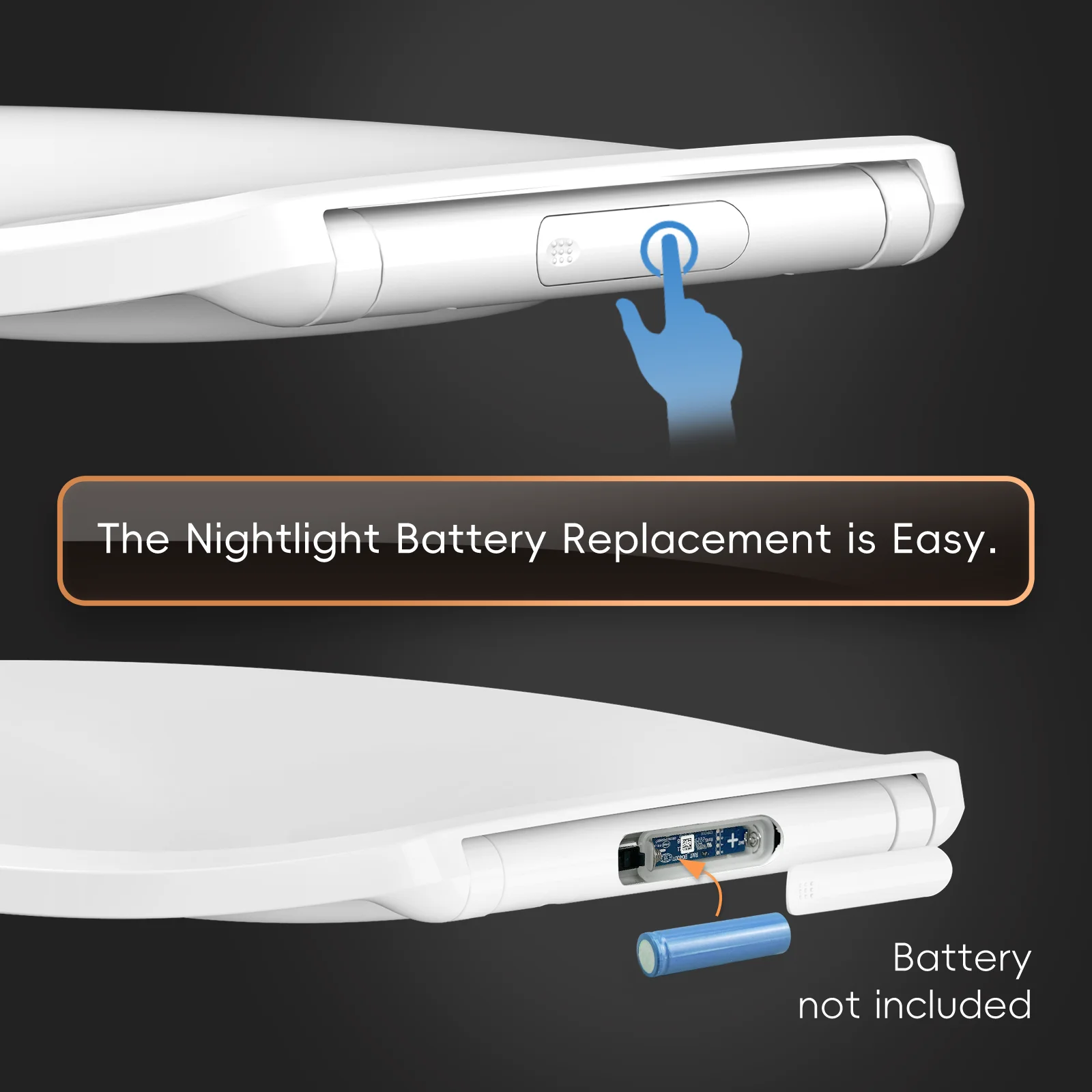 AQUATIZ Elongated Toilet seat with Buit-in Night Light,Oval Toilet Seat with Soft Slow Close,Oblong Seat Plastic Replacem