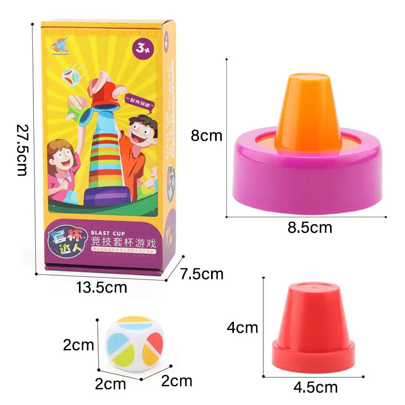 Montessori Color Matching Stacking Cup Kids Toys Sensory Play Logical Thinking Training Board Game Educational Toys For Children 6