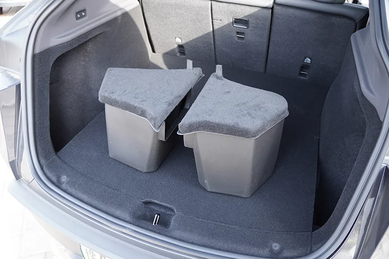 for Tesla Model Y Juniper 2025 Left Right Rear Trunk Side Storage Organizer Box Suede Cover TPE Waterproof Bin 2024 Accessories