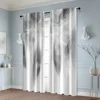 2pcs, Creative Curtains 2D print Gray & White Feather Print Polyester (without rod) Decorations For Home Perfect for Living 6