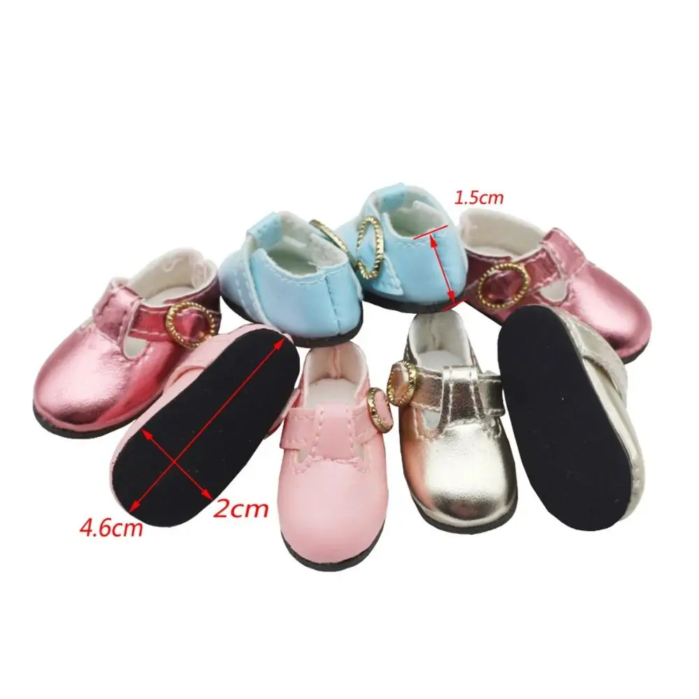 PU Leather 4.6cm Colorful Shiny Sneakers Shoes Doll Lightweight Doll PU Leather Shoes Cute 1 Pair Leather Boots Kids Gifts