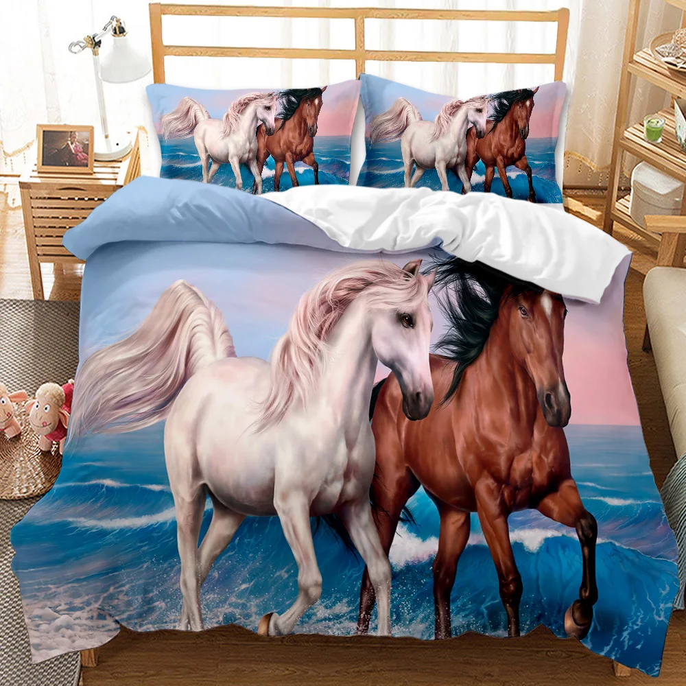 Cavalo Conjunto Capa De Edredão Um Grupo De Cavalos Marrons Correndo Jogo  Cama 3d Animal Cavalo Selvagem Rainha Rei Tamanho Poliéster Colcha Capa -  Conjunto De Roupa De Cama - AliExpress