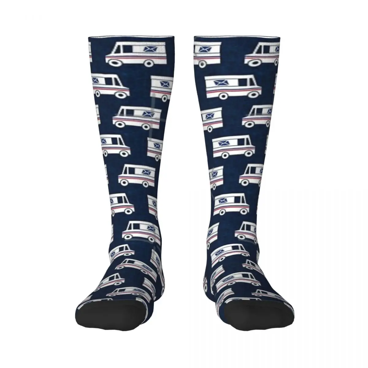 Camiones de correo: calcetines con diseño en azul, accesorios para mujeres y hombres, calcetines de vestir flexibles