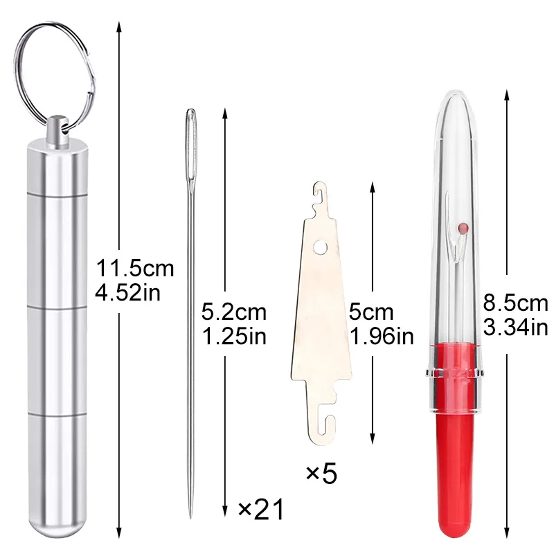29/37PCS/set Large Eye Needles Hand Stainless Steel Sewing Needle Cross Stitch Embroidery Sew Pins Kit Assorted DIY Crafts Tools