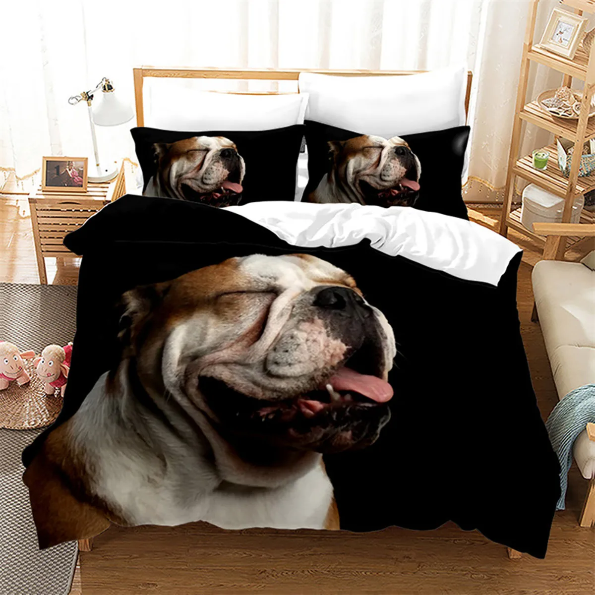 

Cute Husky Dog Duvet Cover Microfiber Lovely Puppy Pet Animals Theme for Children Girls Teens Adults Bedroom Decorations Queen