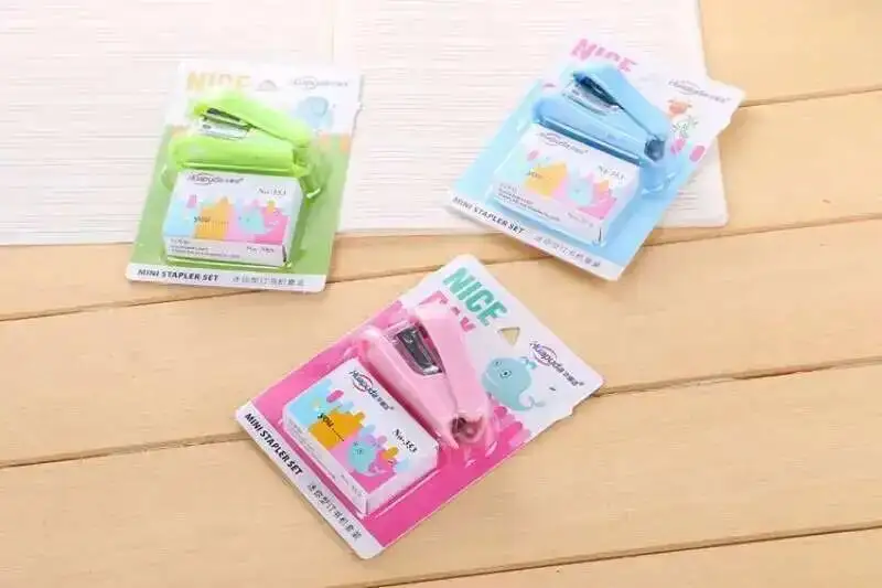1 Set Lytwtw der Modische Candy Farbe Hefter Mit Stahl Clips Büro Liefert Schuluniform Liefert – Detail 17