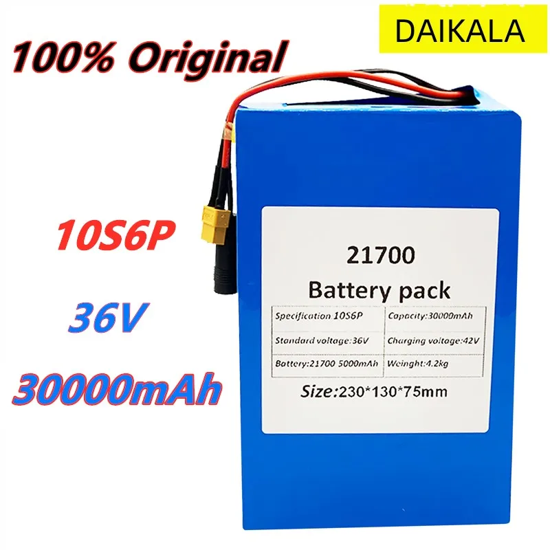 10S6P 36V 30ah elektrische fiets batterij 36V 30000Mah 1000W lithium ...