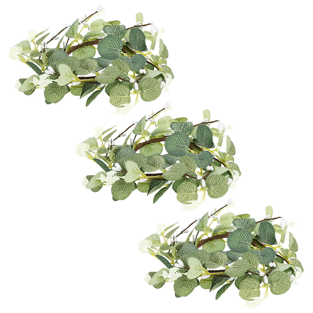 

Eucalyptus Candle Rings Wreaths Artificial Greenery Wedding Mini Eucalyptus Candle Wreaths Farmhouse Wedding Table Party