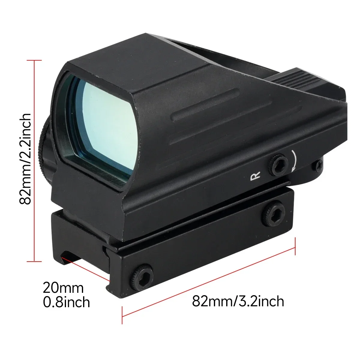 HD103 Red Green Dot Sight 4 Reticle Optics ON & Off Switch Sight Tactical Collimator Optical Riflescope with 20mm Rail Mount red dot sight,rifle scope