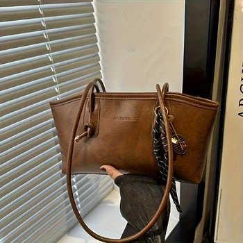 حقيبة كتف نسائية من الجلد الناعم، أسود، أبيض، بني، قهوة، حقيبة حمل قابلة للتحويل، عمل واسعة، سفر، الاستخدام اليومي