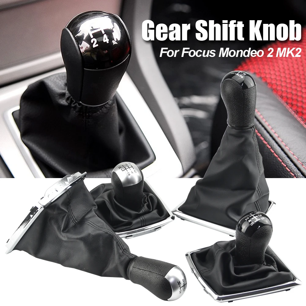 

Gear Shift Knob Boot Lever Switch Handle For Ford Focus 2 Mondeo MK2 2005-2011 Manual Gearbox Handle Cover 5/6 Speed