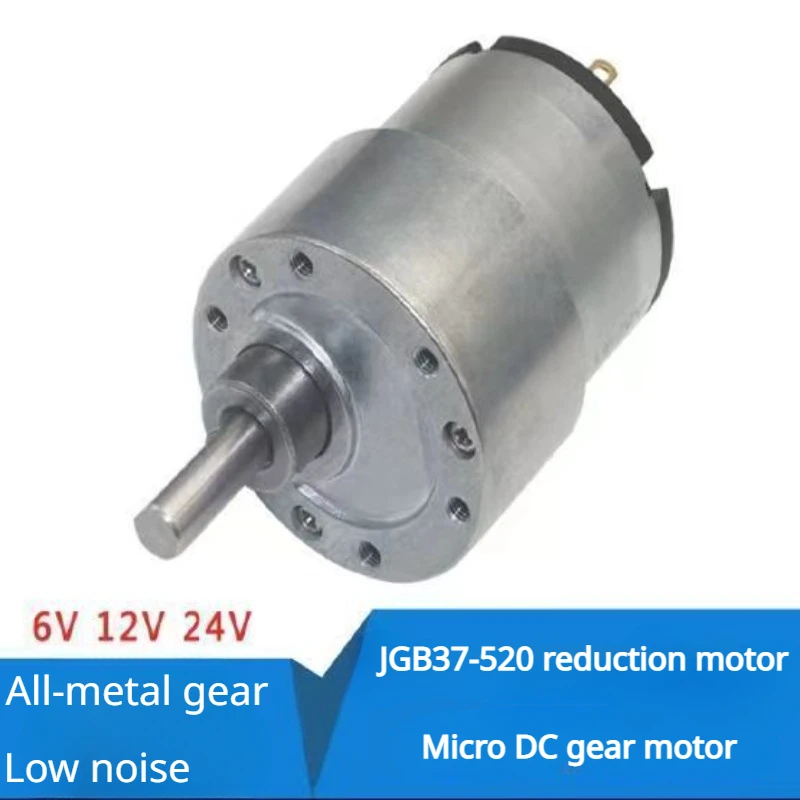 Motor Reductor DC 12V 37mm - 30 RPM, Engranajes Metal, Para Proyectos DIY, Robots, Ventanas