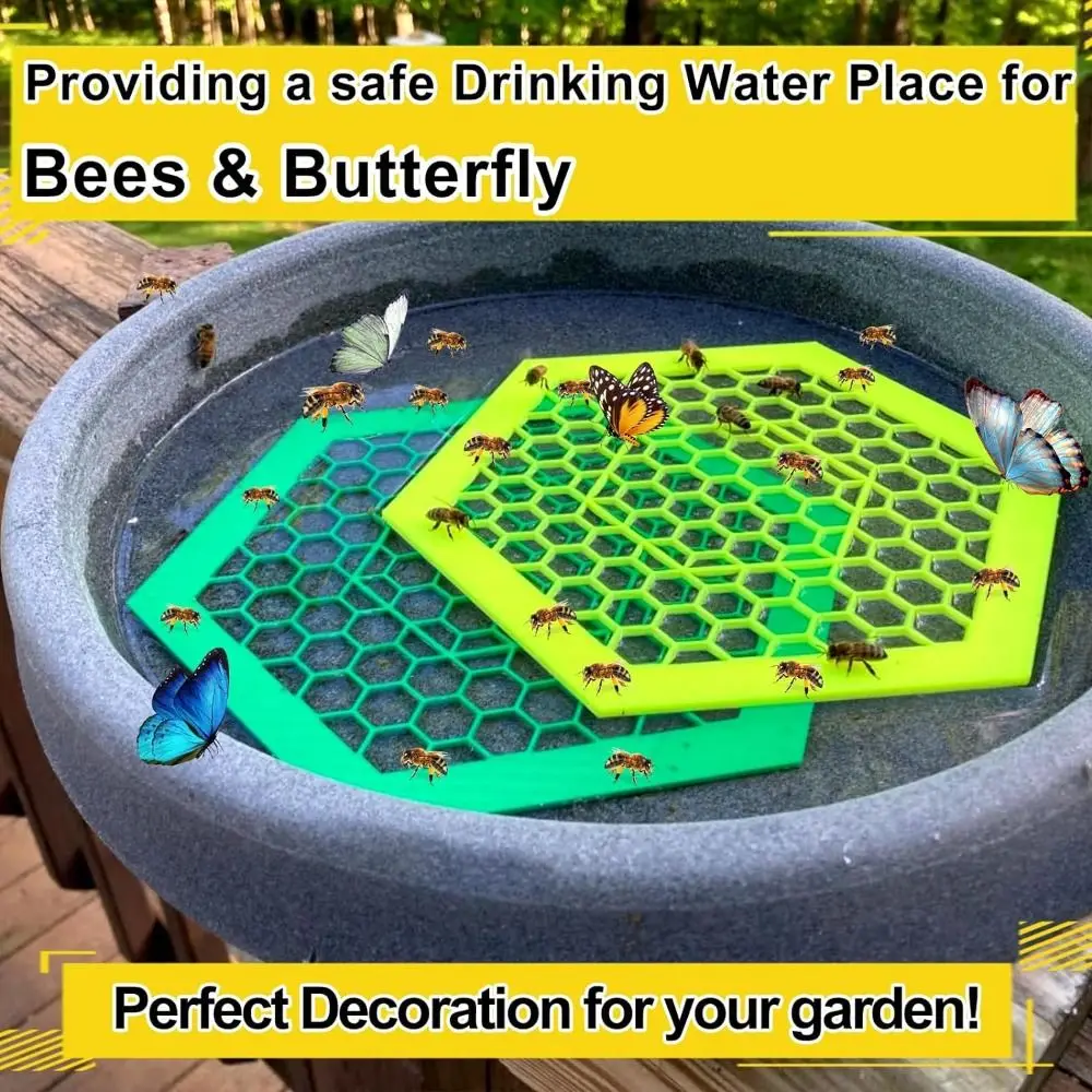Floating Bee Island Bee Cups Waterer Cups Butterfly Water Stations Bath for Outdoor Garden