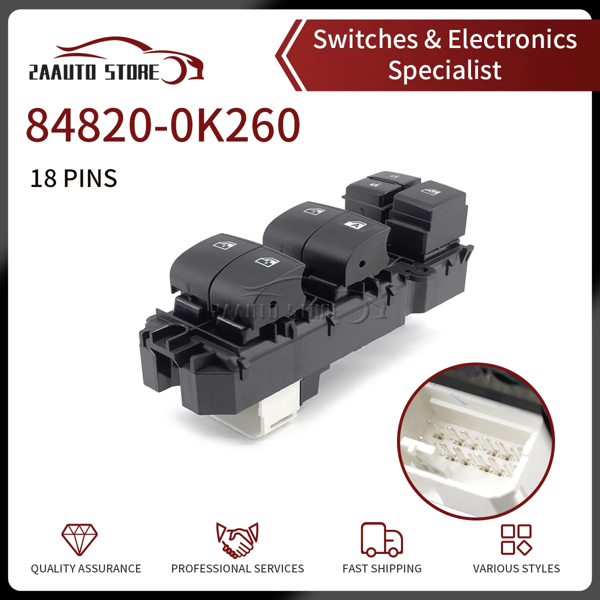 

Переключатель Стеклоподъемника для Toyota Hilux MK8 VIII AN120 2015-2019 RHD 84820-0K260