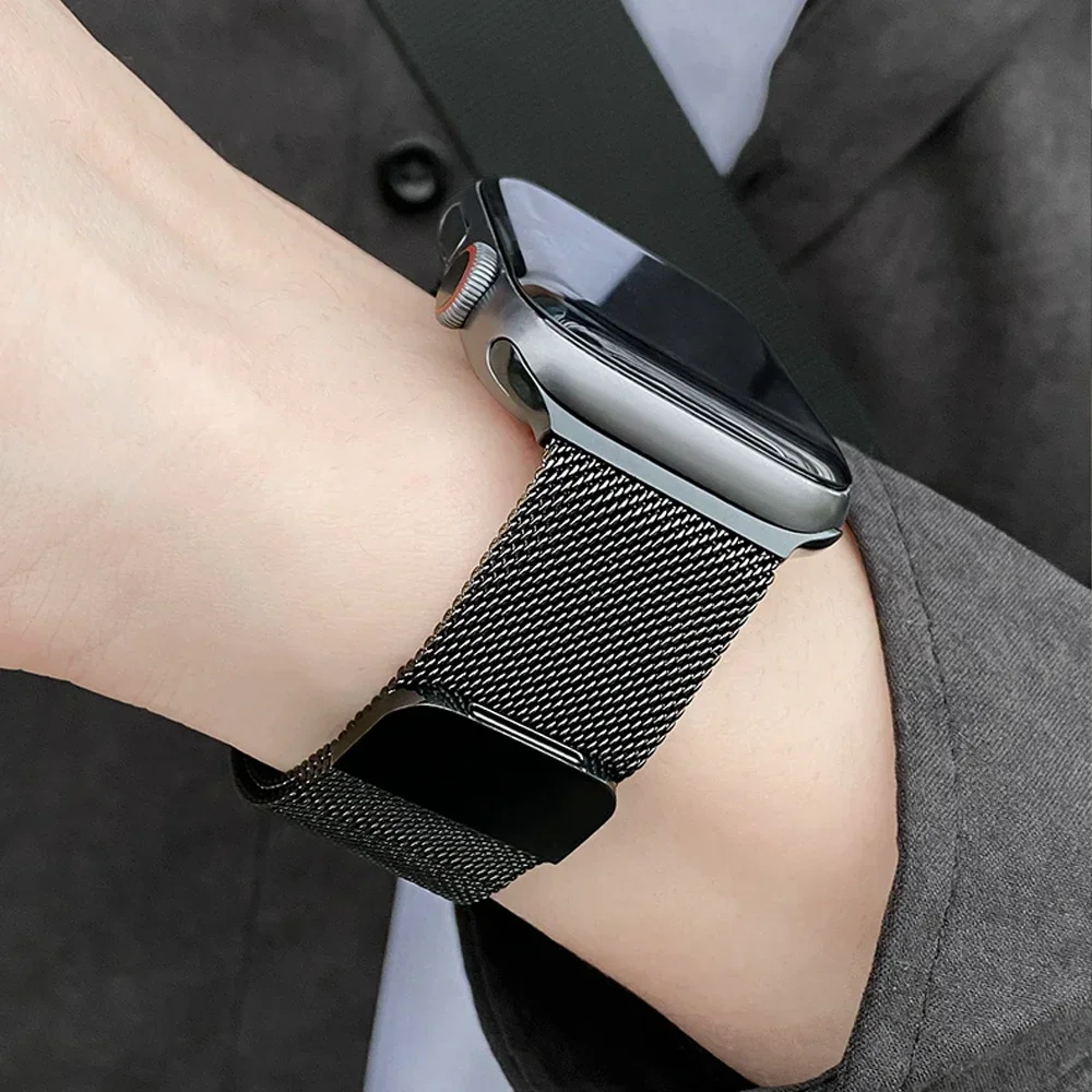 Elegant Metal Milanese Loop Magnetic Bracelet Strap