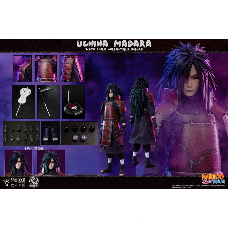 

In Stock RocketToys Naruto Uchiha Madara Roc-005 1/6 Anime Action Figures Toys Models Collector Doll Hobby PVC