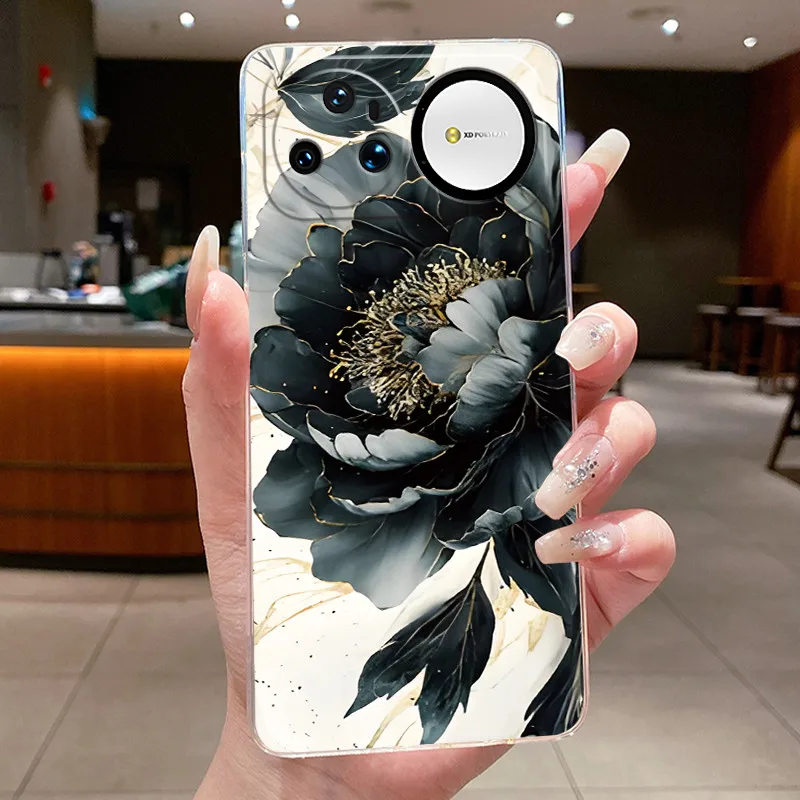 Clear Luxury Fashion Butterfly Flowers Soft TPU Phone Case