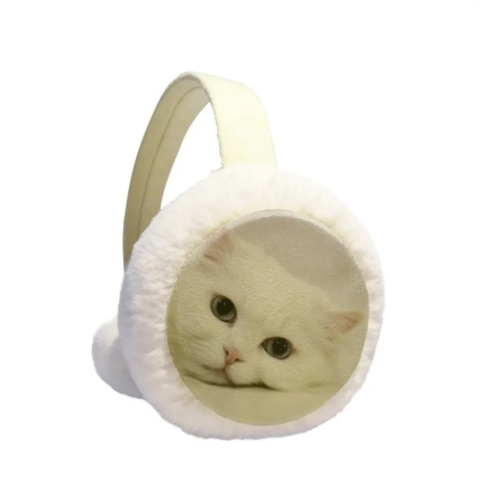 

Cat White Kitty Pet Animal Relax Winter Ear Warmer Cable Knit Furry Fleece Earmuff Outdoor