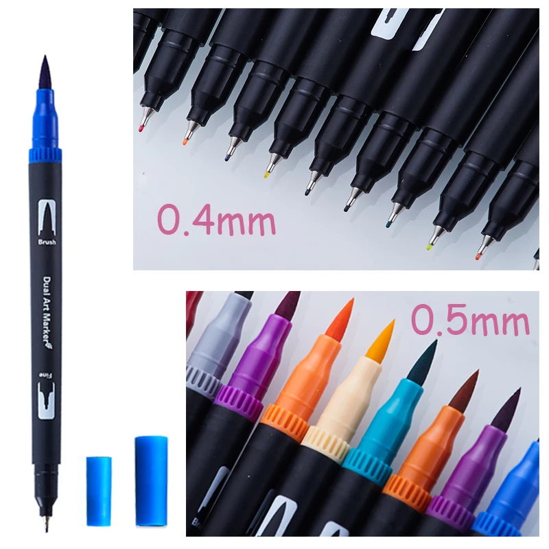 24/60/100/132 Colors Brush Pen Watercolor Pens FineLiner Dual Tip Art Markers Pen For Drawing Painting Calligraphy Art Supplies permanent marker pen,white marker pens,marker pens,color marker pens,permanent markers,pen marker,paint marker pen,markers pen,marker pen,acrylic paint markers