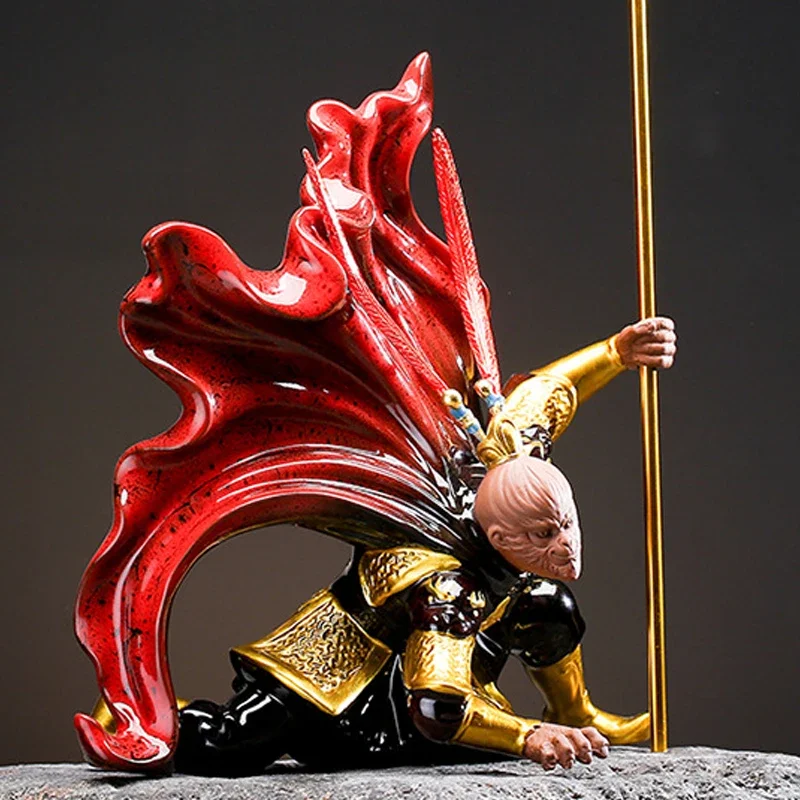 클래식 보라색 클레이 몽키 킹 조각상 전통 중국 도자기, 손오공 조각 신화 전설 영화 캐릭터 장식 공예 Best5 클래식 보라색 클레이 몽키 킹 조각상 전통 중국 도자기, 손오공 조각 신화 전설 영화 캐릭터 장식 공예 Best5