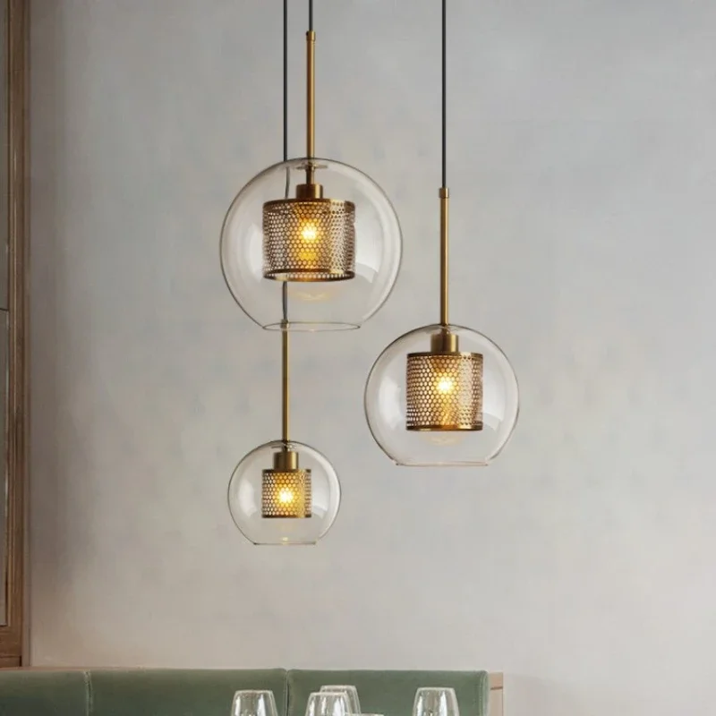 Nordic Modern Vintage Pendant Lamp Style Loft Restaurant Living Room Bar Bedside Glass Light Industrial Lighting Hanging Indoor 6