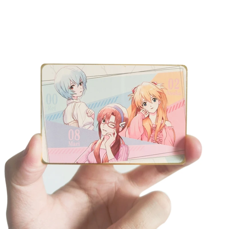 

Anime Neon Genesis Evangelion Nagisa Kaworu Ayanami Rei Asuka Diy Acg Metal Card Anime Peripheral Birthday Gift