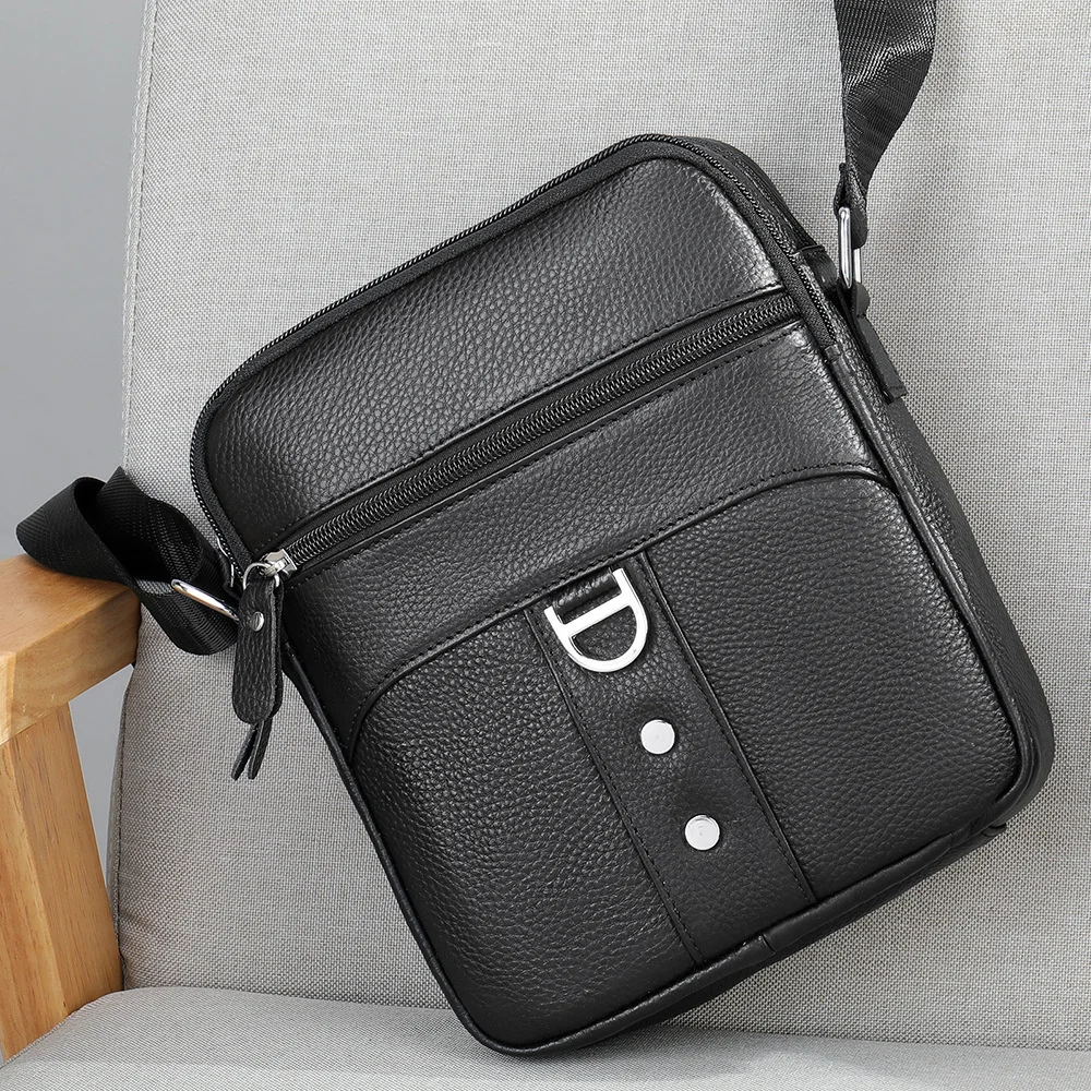 

Men's Flap Bag Leather One Shoulder Bag Male Messenger Bag Man Square Bag Business Shoulder Office Bag Diagonal Crossbody Bag
