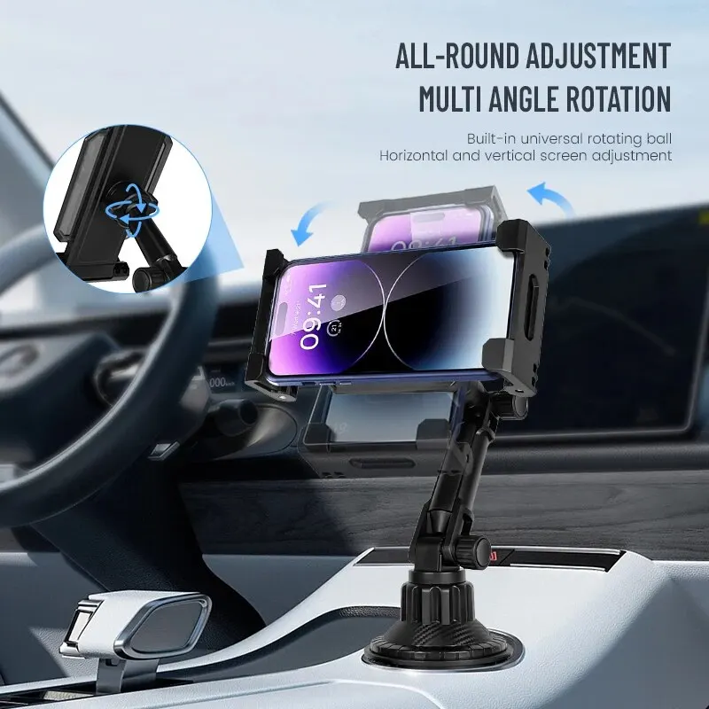 Car Cup Slot Tablet Stand Holder 360 Adjustable Handle Tilt Bar Non-Slip Triangular Base Auto Accessories for Ipad Xiaomi Tab tablet holder tablet stand ipad laptop holder