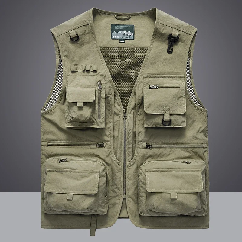 Cargo Vest Jacket for Men Quick Drying Waistcoat Outdoor Work