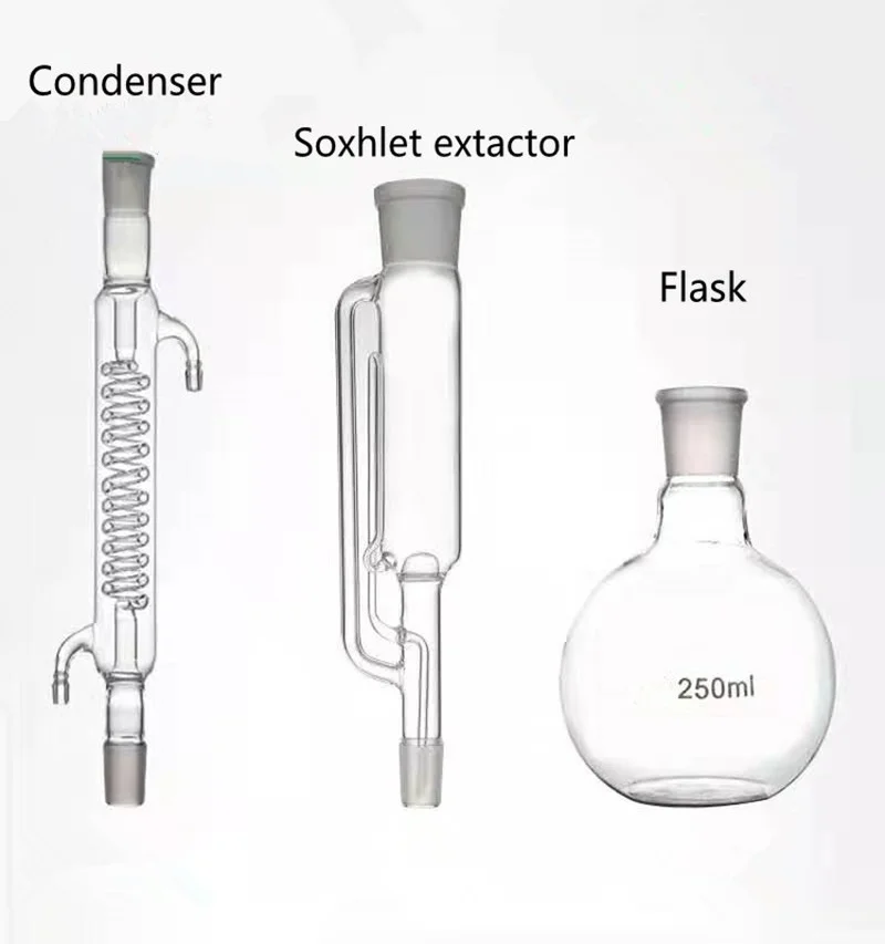Laboratory60-500ml Fat extractor serpentine spherical thickened distillation flat bottom flask Soxhlet extractor