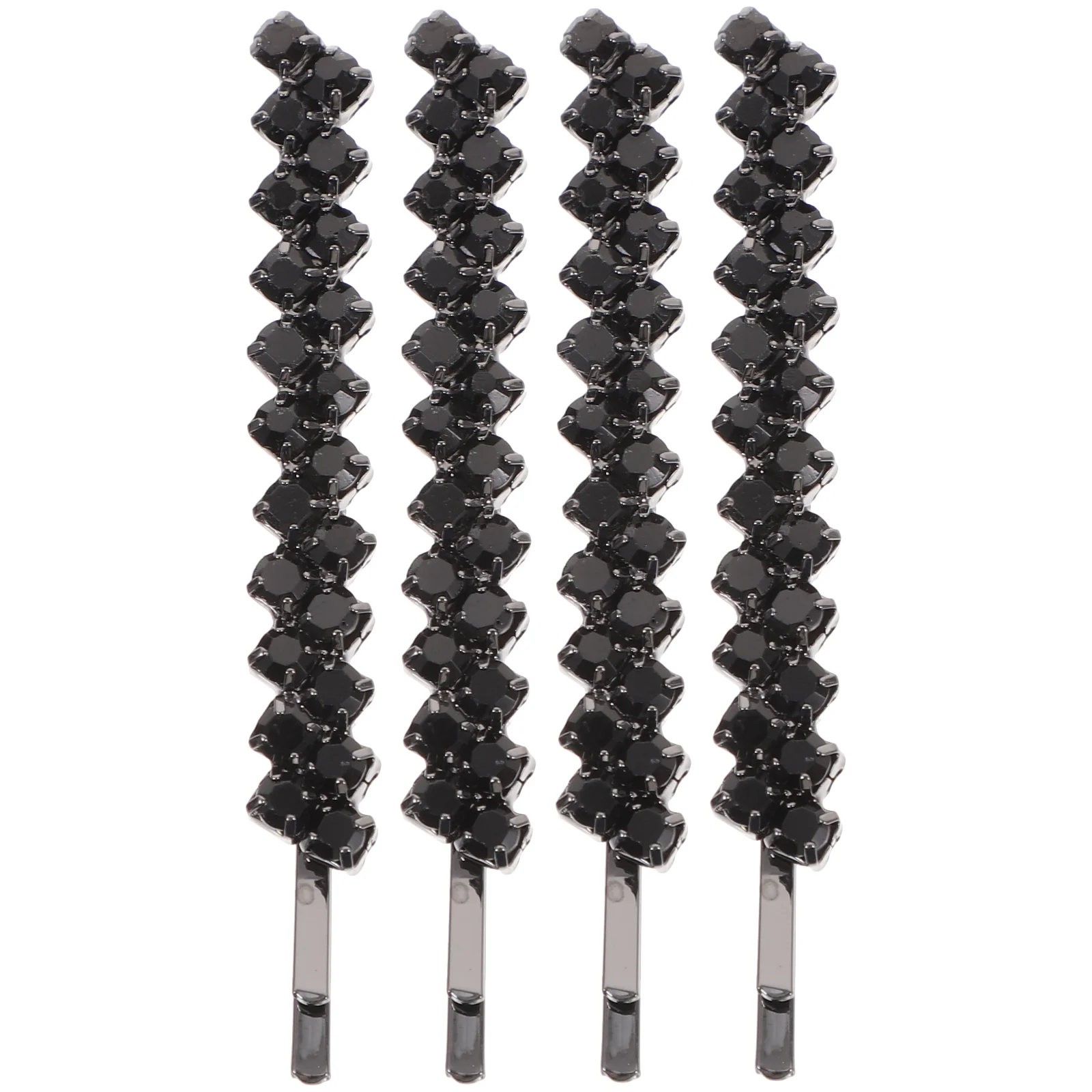 

2 Pairs Hair Sparkle Rhinestone Hair Bobby Stylish Decorative Hair Clip for ( Black )