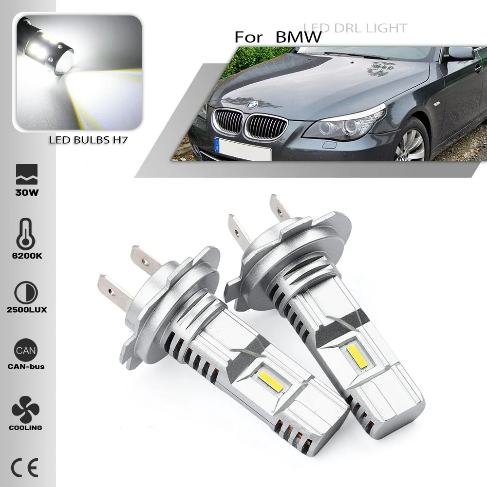 2PCS H7 Led canbus headlight Bulbs For BMW 5 E60 E61 touring 2003 2004 2005 2006 20072009 Car